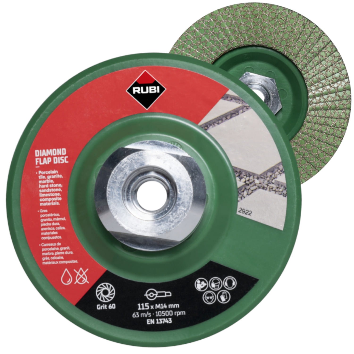 Diamentowy dysk elastyczny FLAP DISC 50/60 zgrubny 115mm M14 Rubi 32921