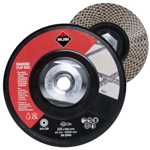 Diamentowy dysk elastyczny FLAP DISC 100/120 średni 115mm M14 Rubi 32927