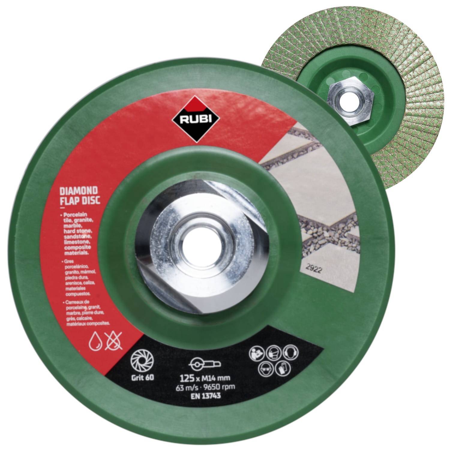 Diamentowy dysk elastyczny FLAP DISC 50/60 zgrubny 125mm M14 Rubi 32937