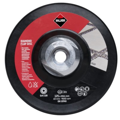Diamentowy dysk elastyczny FLAP DISC 100/120 średni 125mm  Rubi 32938