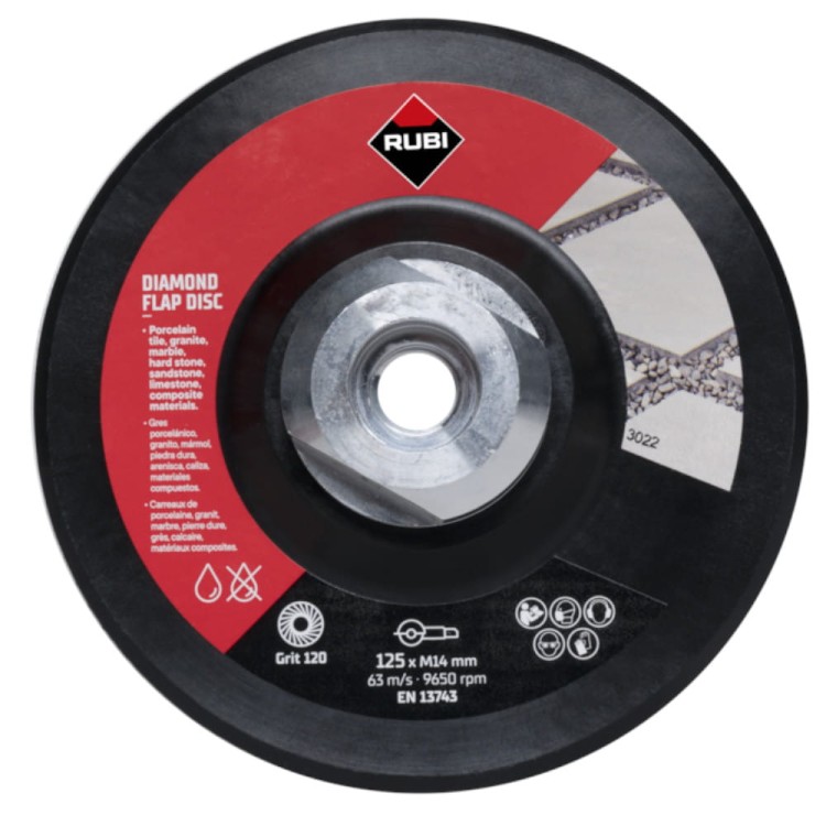 Diamentowy dysk elastyczny FLAP DISC 100/120 średni 125mm  Rubi 32938