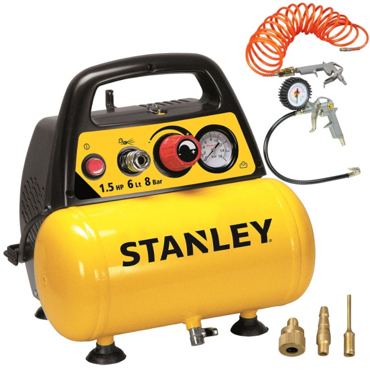 Kompresor bezolejowy 6L 8bar DN200/8/6 akcesoria 6el STANLEY STN071