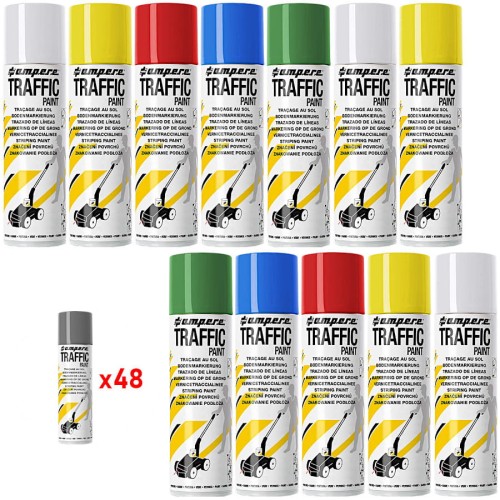 AMPERE TRAFFIC PAINT Farba do malowania linii 500ml 48szt. mix