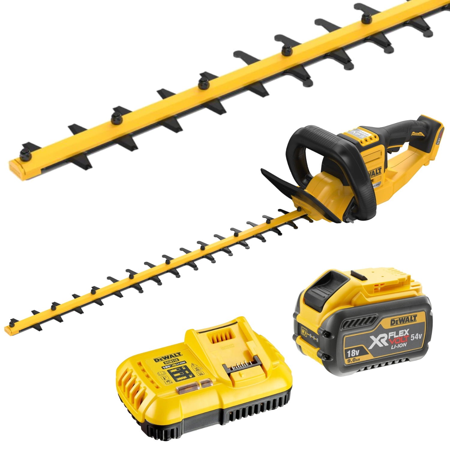Nożyce do żywopłotu 54V z rozstawem zębów 31mm 9Ah DeWALT DCMHT573X1