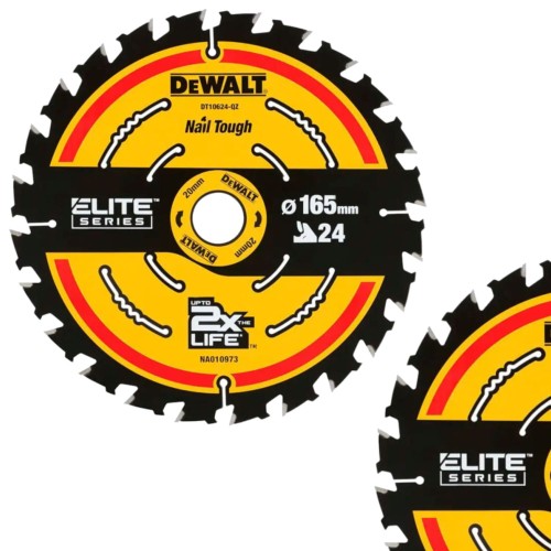 DEWALT Tarcza do cięcia drewna ELITE 165mm x 20mm 24z