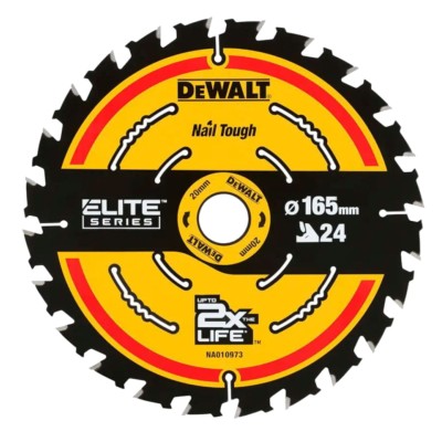 DEWALT Tarcza do cięcia drewna ELITE 165mm x 20mm