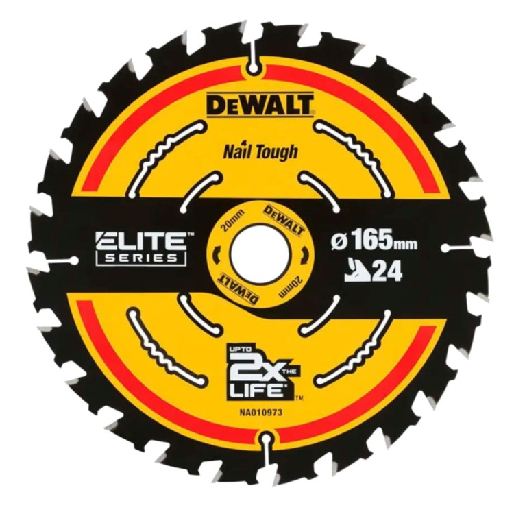 DEWALT Tarcza do cięcia drewna ELITE 165mm x 20mm