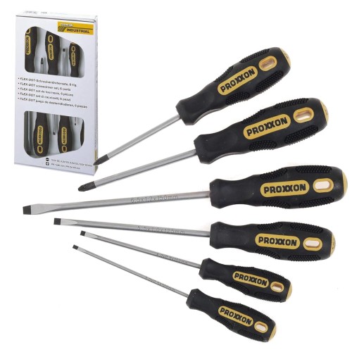 PROXXON Zestaw 6 wkrętaków PH + Płaskie FLEX-DOT