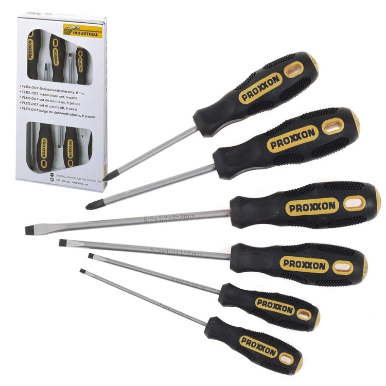 PROXXON Zestaw 6 wkrętaków PH + Płaskie FLEX-DOT