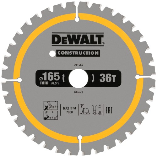 Tarcza pilarska do drewna 165x20mm 24/26z DT90270