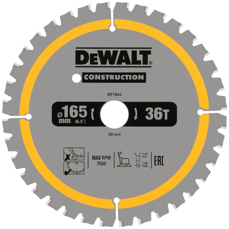 Tarcza pilarska do drewna 165x20mm 24/26z DT90270