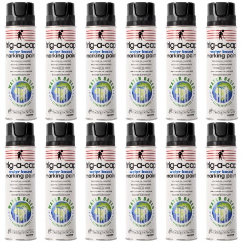 Farba geodezyjna marker czarny 500ml 12szt. AMPERE TRIG-A-CAP WB H2O