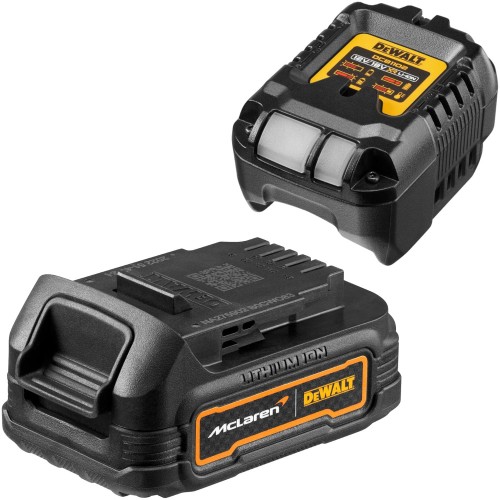 DEWALT Akumulator Li-Ion 18V 1.7Ah PowerStack McLaren DCBP034 G + Ładowarka