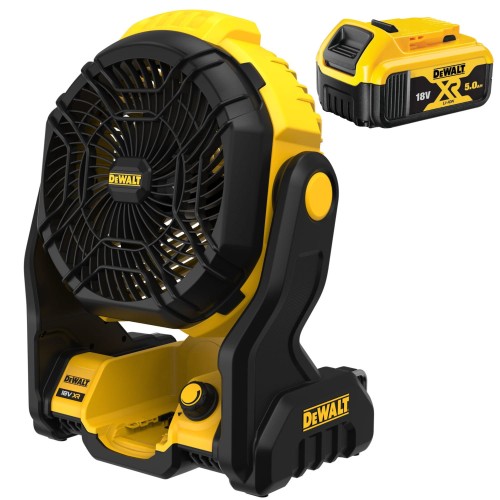 Wentylator akumulatorowy 18V XR korpus IP54 DEWALT DCE512N + aku 5Ah DCB184