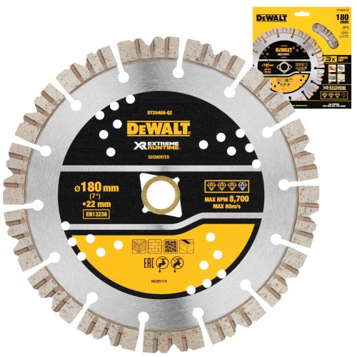 Tarcza tnąca diamentowa do betonu 180mm XR Extreme Runtime DeWALT DT20468