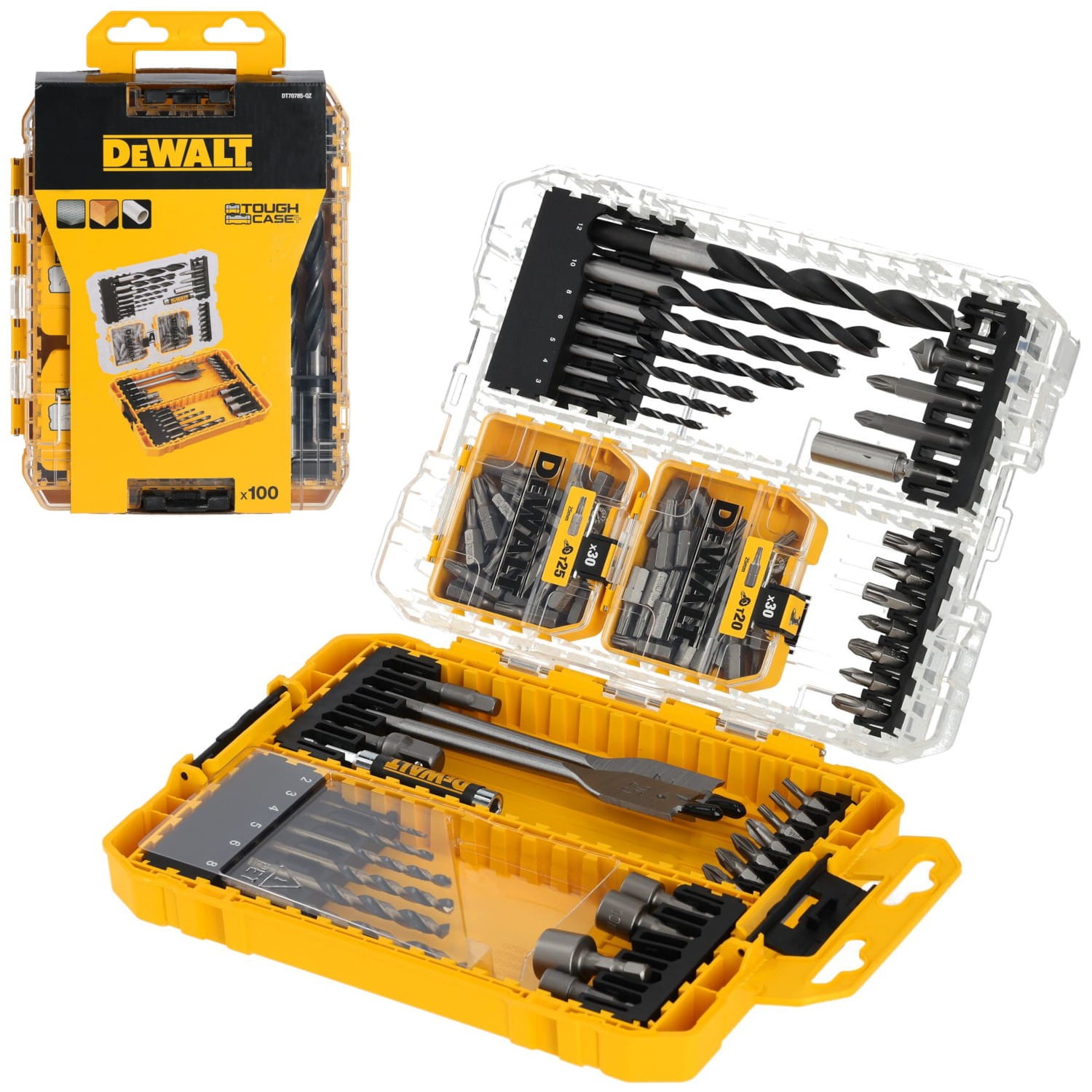 Zestaw bitów i wierteł w kasecie ToughCase 100el. DeWALT DT70785