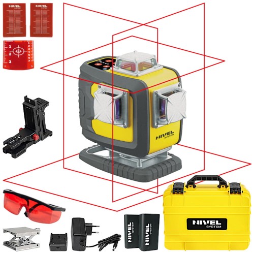 Laser krzyżowy czerwony Nivel System CL4D-R akcesoria + kufer