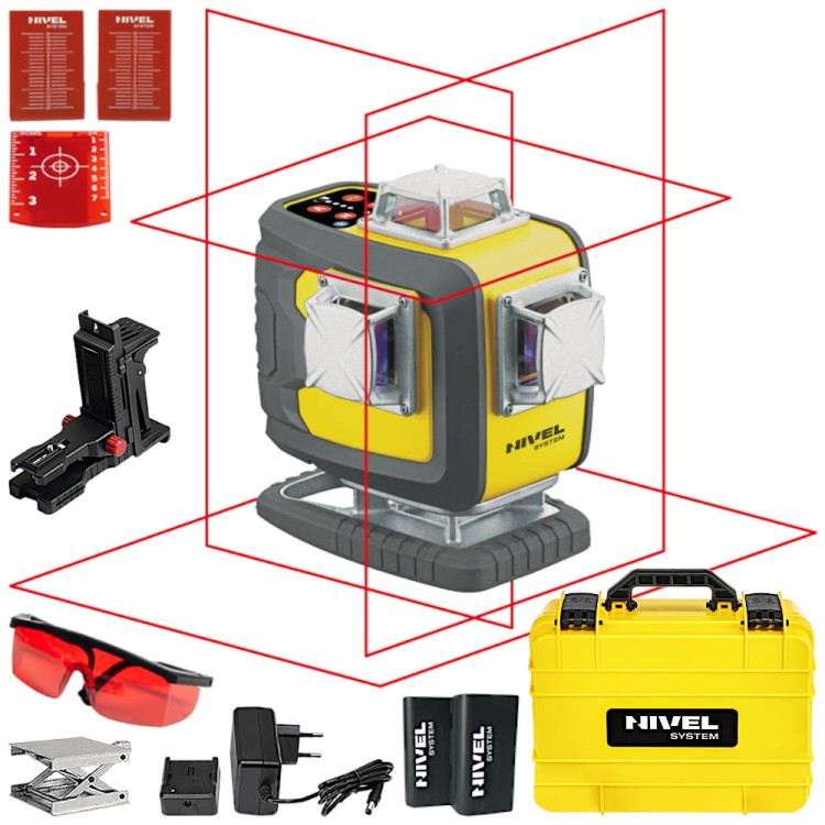 Laser krzyżowy czerwony Nivel System CL4D-R akcesoria + kufer