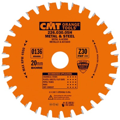 CMT Piła tarczowa do cięcia stali 136mm x 20mm 30z