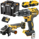 DEWALT DCK2020P2T Wiertarko-wkrętarka DCD791 + szlifierka kątowa DCG405 + 2x akumulator 5.0Ah + ładowarka + walizka