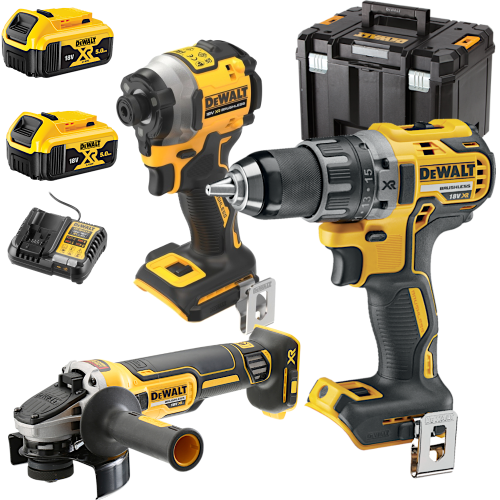 DEWALT DCK2020P2T Wiertarko-wkrętarka DCD791 + szlifierka kątowa DCG405 + ZakrętarkaDCF850N 2x akumulator 5.0Ah + ładowarka + walizka