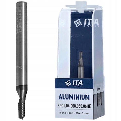 ITA TOOLS Frez do aluminium VHM Z1 D=4 I=8 L=60 S=6