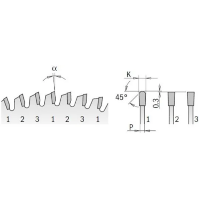 CMT Tarcza do płyty laminowanej HM D=250 F=30 Z=80K/P=3,2/2,2 FFT-3°NEG