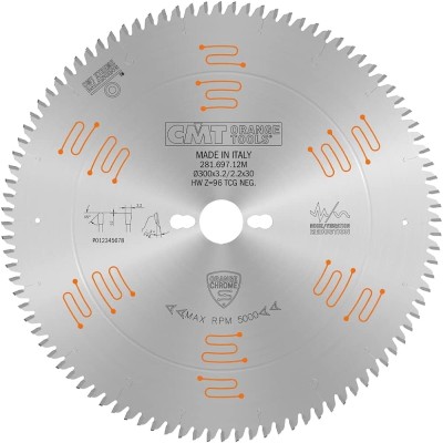 Tarcza/piła do laminatu 300x30mm HM Z=96K/P=3,2/2,2 FFT-3°NEG (CH) CMT