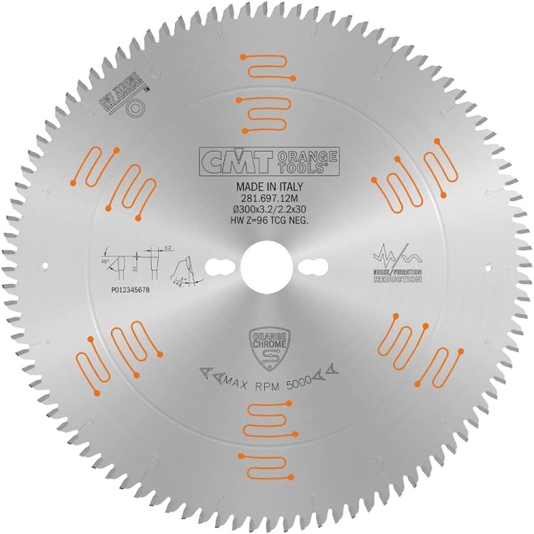 Tarcza/piła do laminatu 300x30mm HM Z=96K/P=3,2/2,2 FFT-3°NEG (CH) CMT