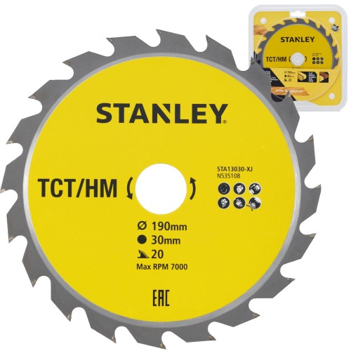 STANLEY STA13030 Tarcza z węglikiem do drewna 190x30mm 20z