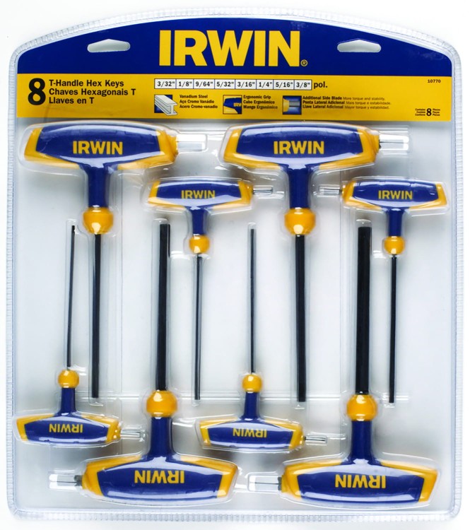 IR-T10771 Zestaw 8 kluczy z hartowanej stali typu T, IRWIN