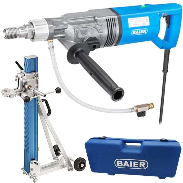 Wiertnica BAIER BDB819 na mokro 30- 200mm 2150W + statyw do wiertnic BST200