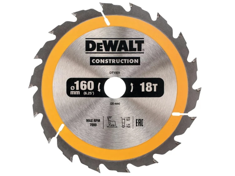 DEWALT tarcza do drewna 160 x 20 mm 18T