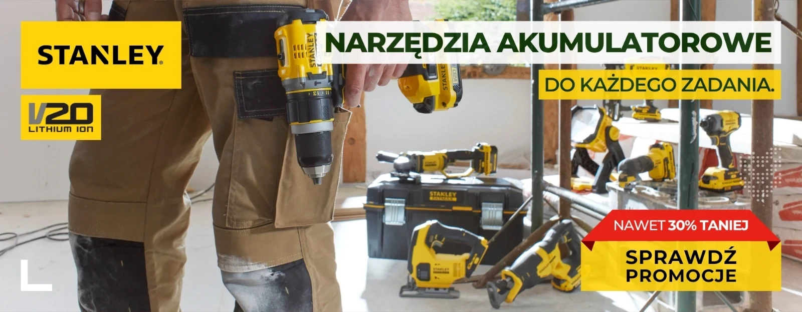 Promocja na elektronarzędzia Stanley V20