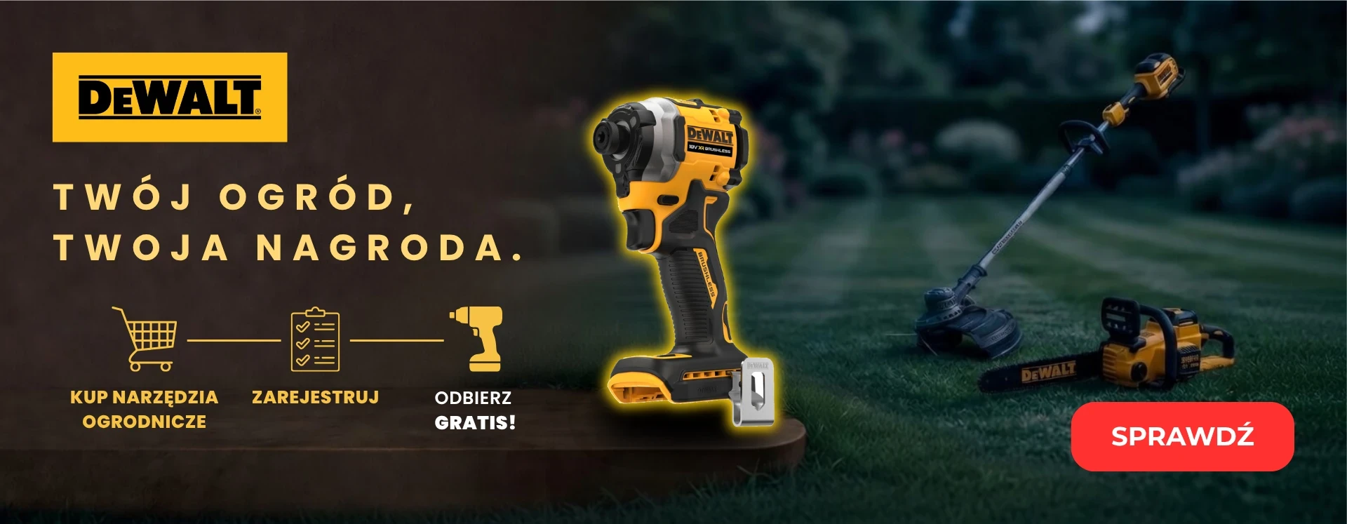 Kup zestaw narzędzi ogrodowych DeWALT i zgarnij GRATIS!