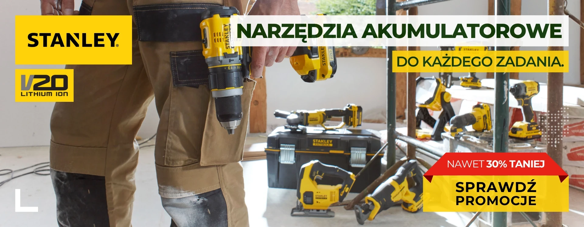Promocja na elektronarzędzia Stanley V20