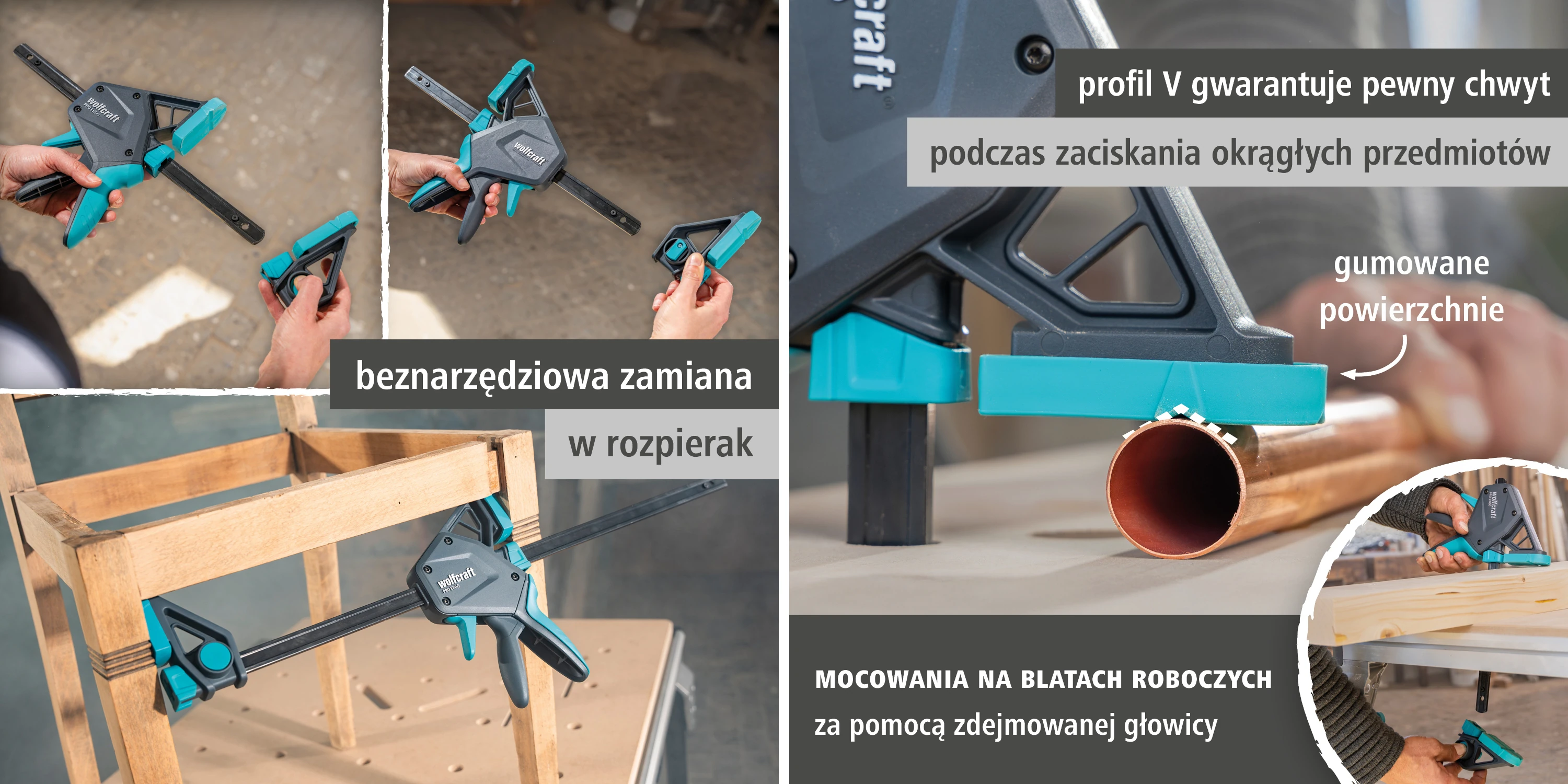 Ścisk stolarski jednoręczny PRO ERGO Wolfcraft