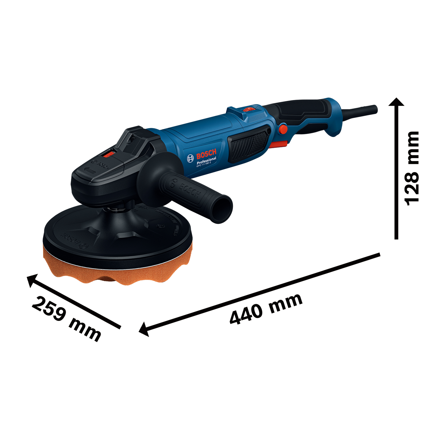 Polerka sieciowa 180mm 1100W + akcesoria Bosch 06013A2300