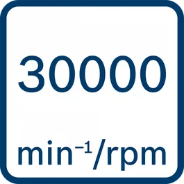 Prędkość obrotowa bez obciążenia 30 000 min-1/obr./min