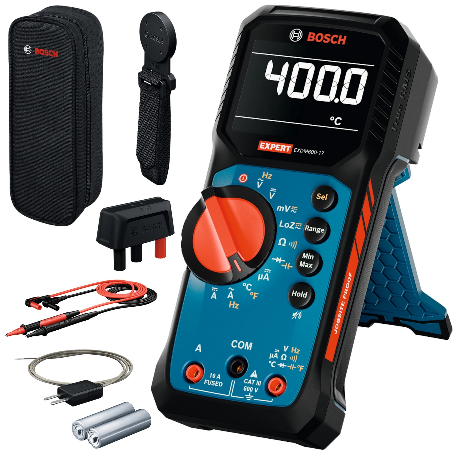 Multimetr cyfrowy AC 600V akcesoria Bosch EXPERT EXDM600-17