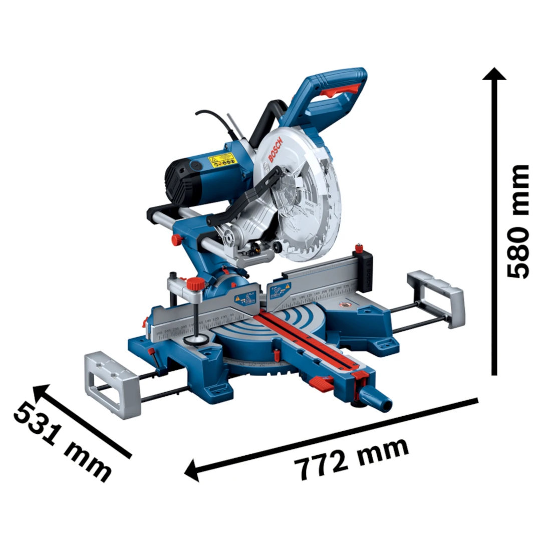 Piła ukosowa z posuwem 254mm 1800W Bosch GCM 254 D