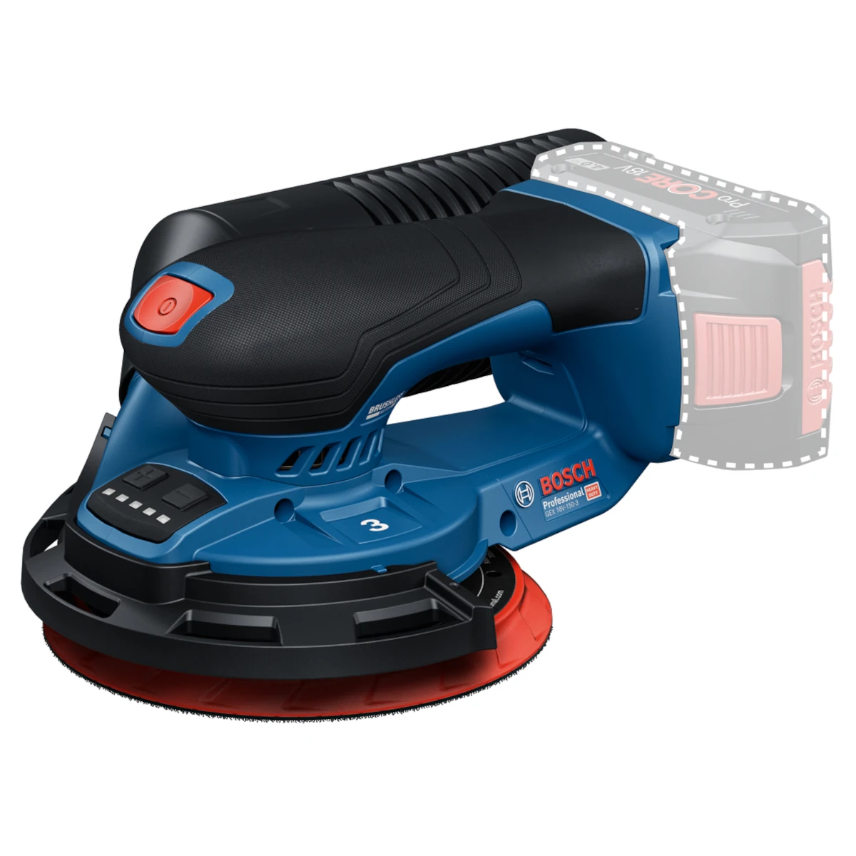 Szlifierka mimośrodowa 18V 150mm body + L-Boxx BOSCH GEX 18V-150-3