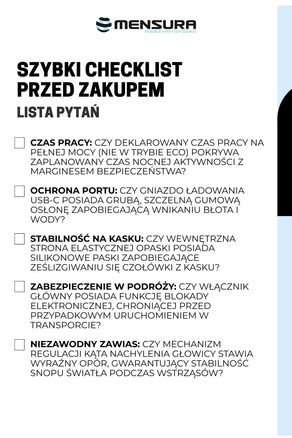 Checklista przed zakupem