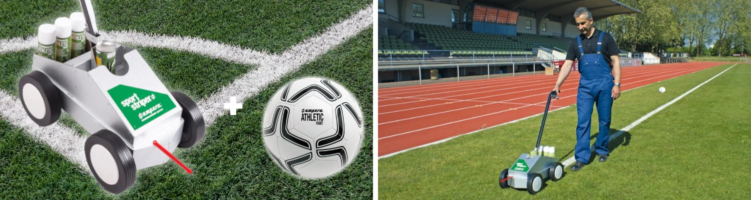 Wózek do malowania linii na murawie Ampere Sport Striper + Piłka