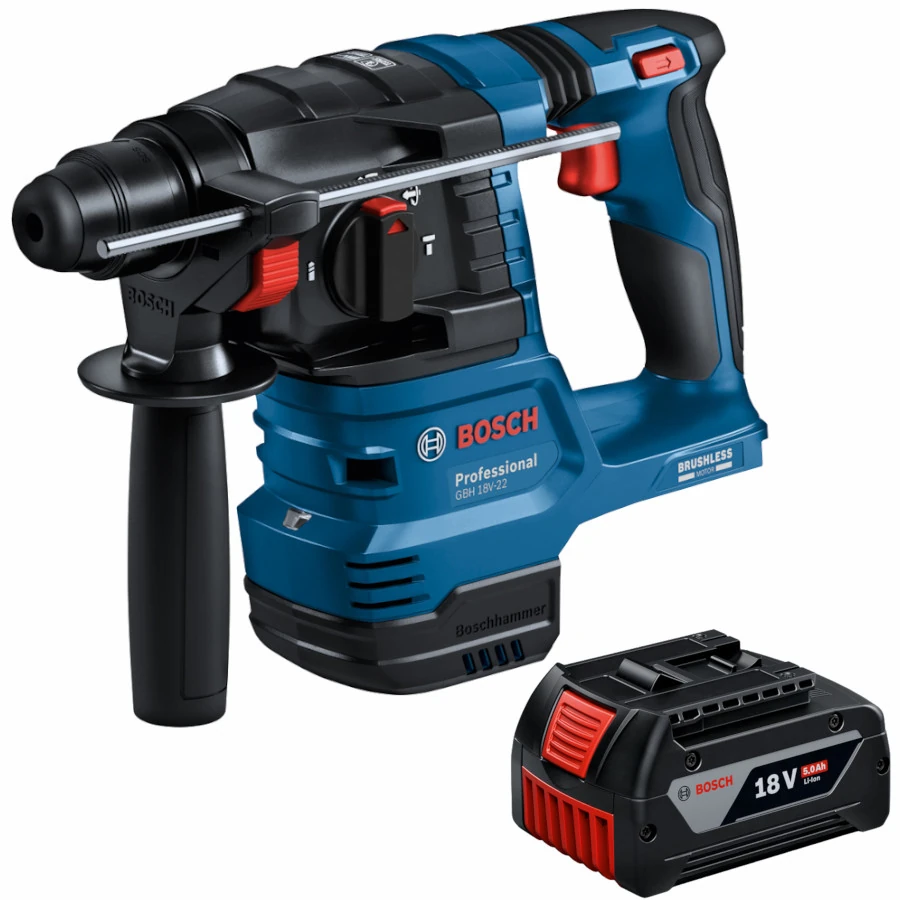 Młotowiertarka akumulatorowa GBH 18V-22 SDS+ 18V 1,9J Bosch + aku 5Ah