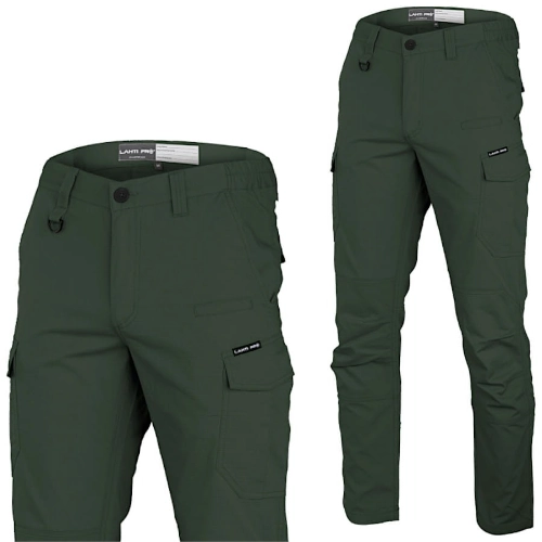 Zielone spodnie robocze bojówki Slim Fit Lahti Pro L40534