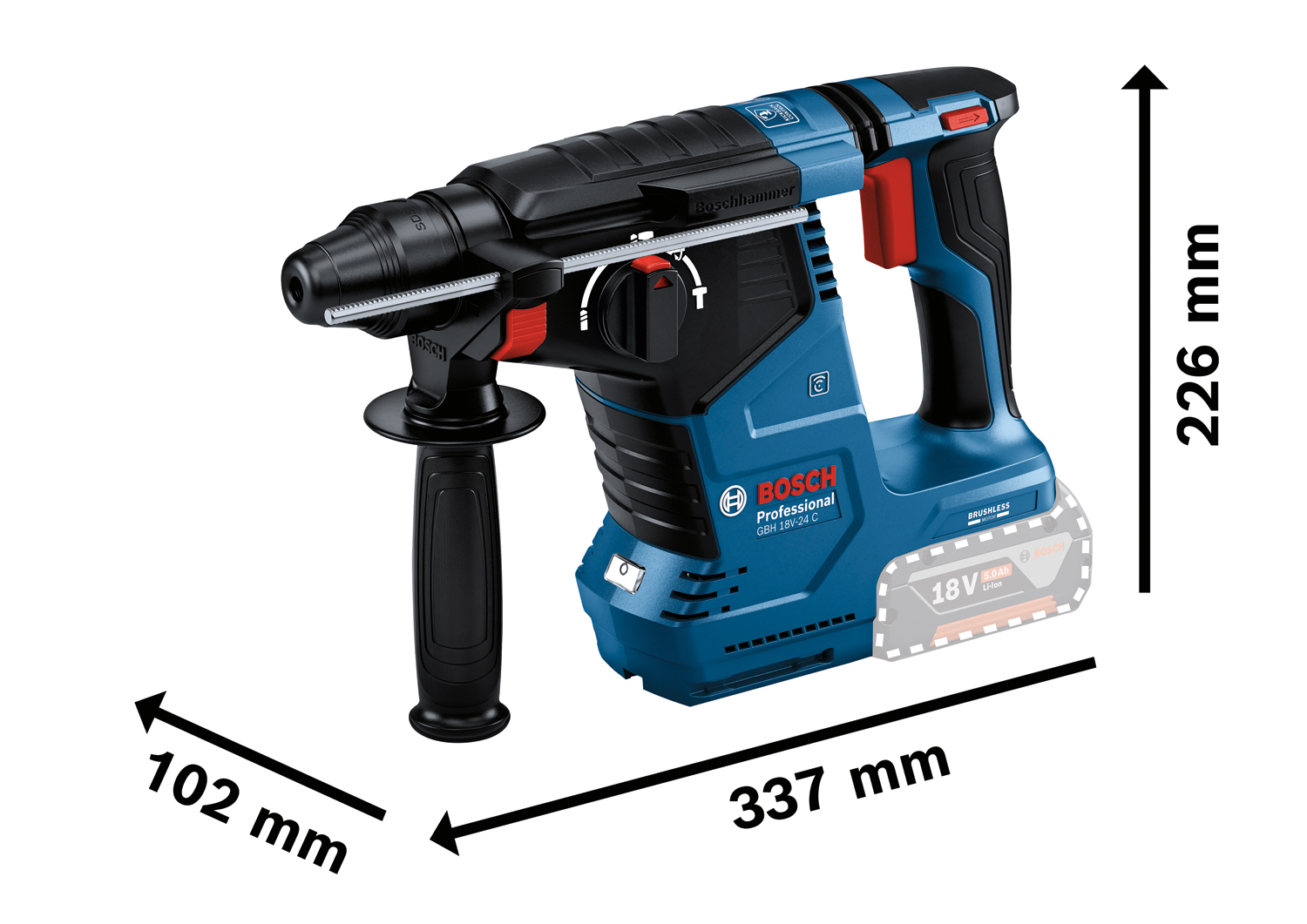 Młotowiertarka akumulatorowa18V 2,4J body BOSCH 0611923000
