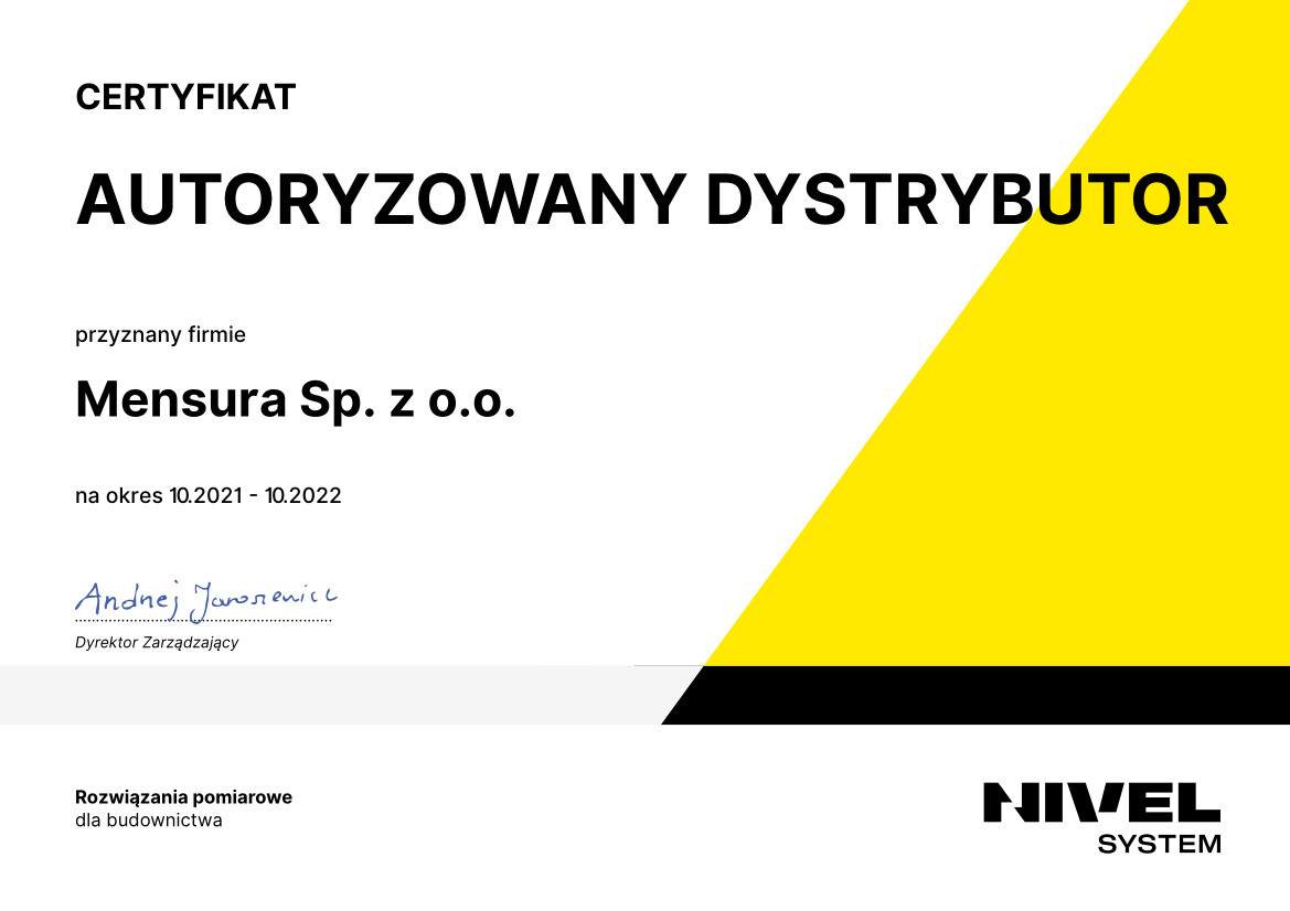 Certyfikat Mensura Nivel System