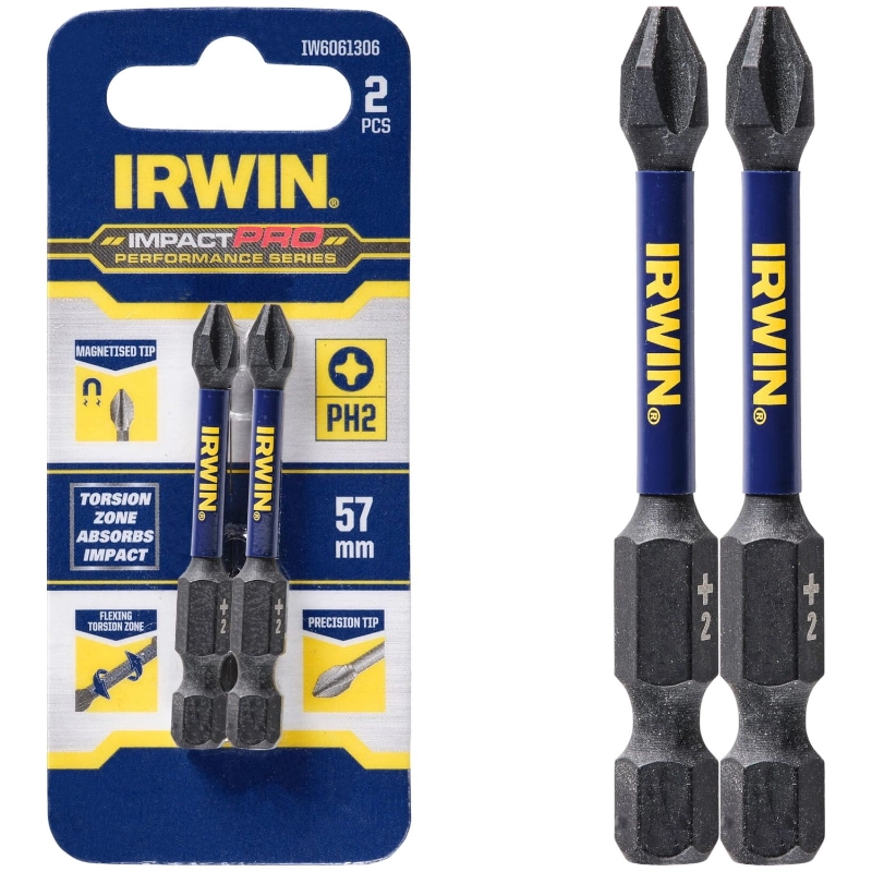 IRWIN IW6061306 – bity Impact Pro Phillips PH2 57mm, 2szt.