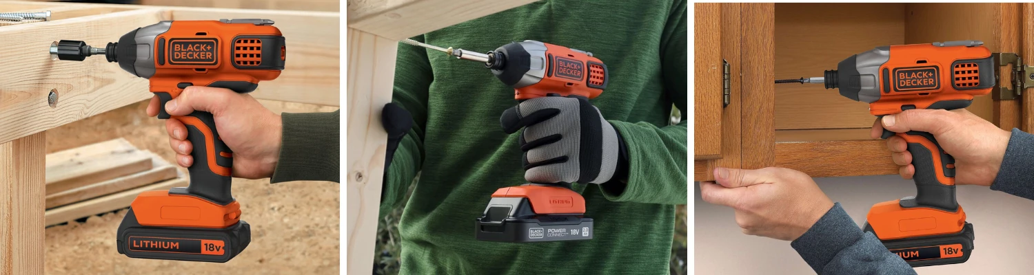 Zakrętarka udarowa akumulatorowa 18V 155Nm 2Ah akc BLACK DECKER BDCIM18D1A